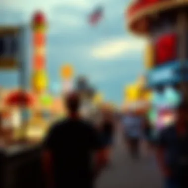 Tourists at Ocean City Boardwalk Tourists enjoying the boardwalk with casinos in the background