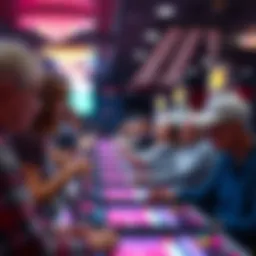 A vibrant bingo hall filled with eager players