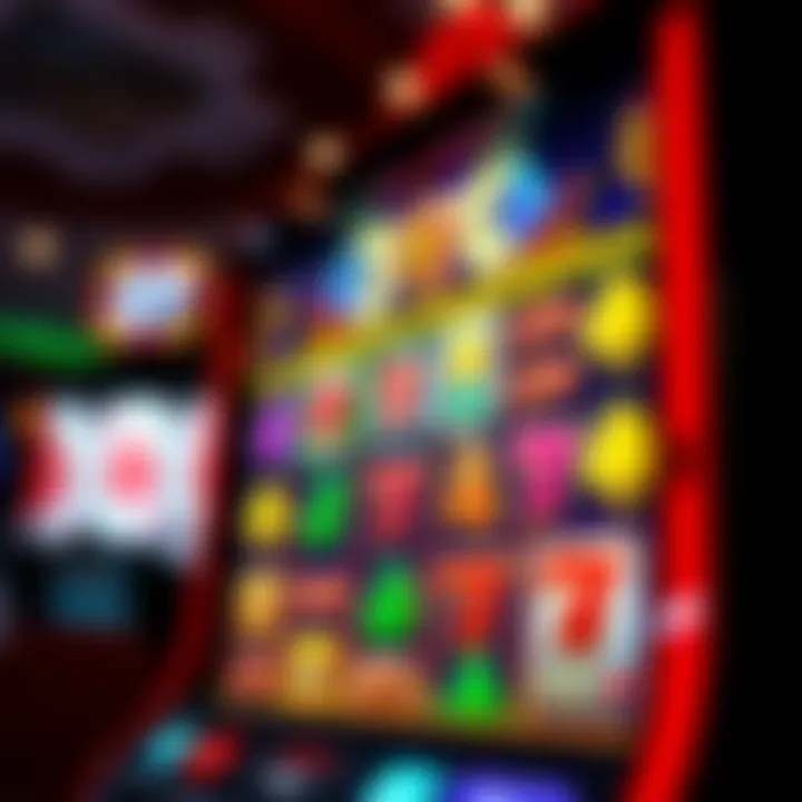 Vibrant casino slot game interface with colorful symbols
