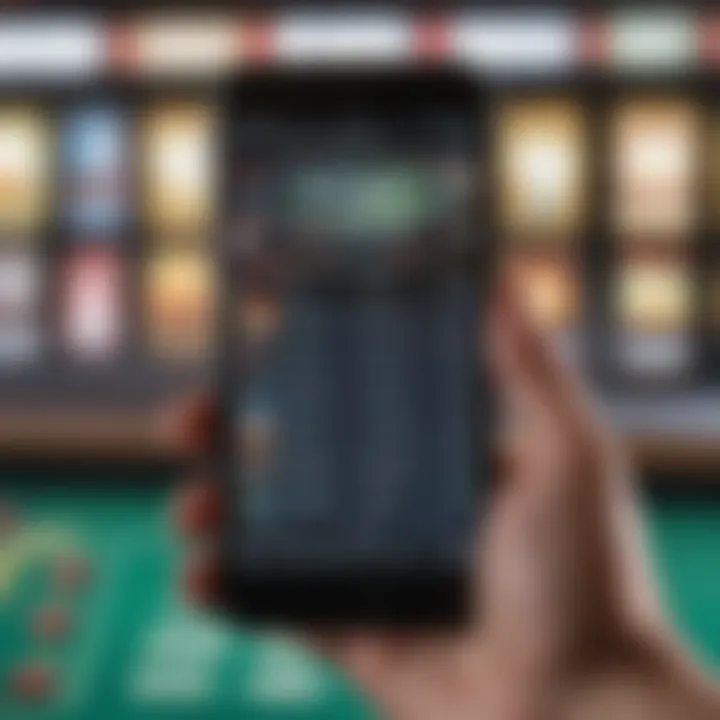 Close-up of a mobile betting app interface