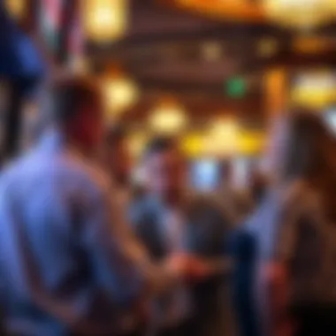 Customers engaging with staff at the Golden Nugget Sportsbook