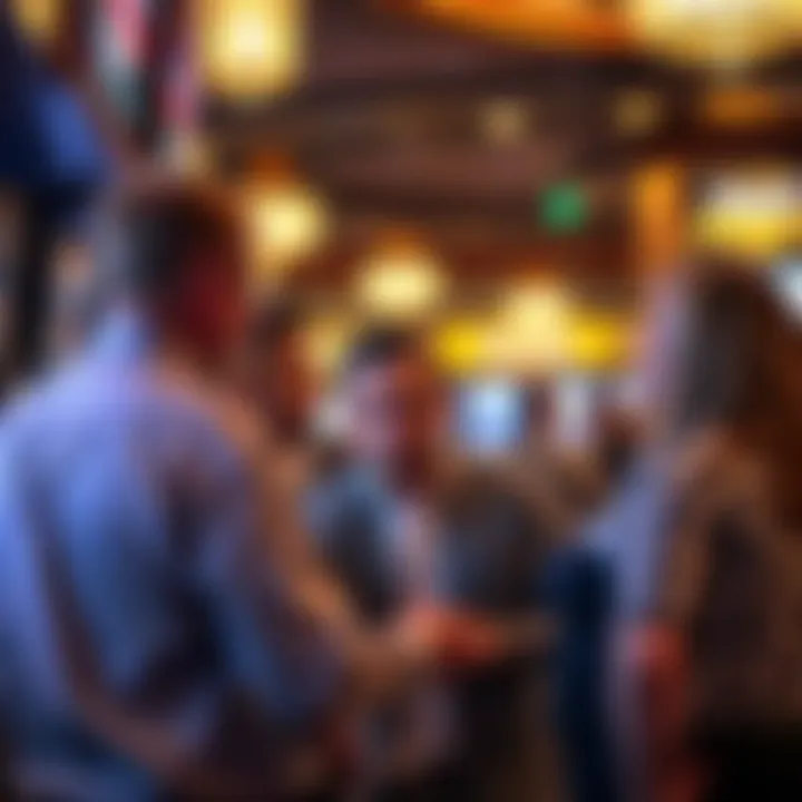 Customers engaging with staff at the Golden Nugget Sportsbook