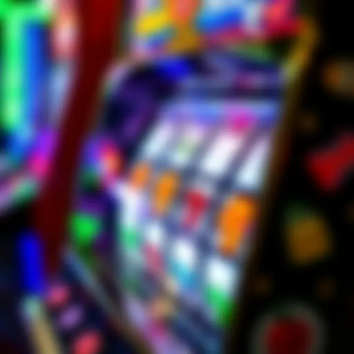 A close-up of a colorful penny slot machine showcasing its vibrant design.