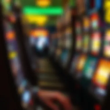 A player thoughtfully choosing a slot machine