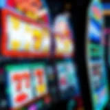 A detailed view of a vibrant slot machine display