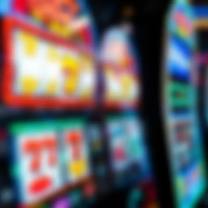 A detailed view of a vibrant slot machine display