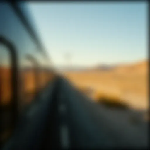 Scenic view of train traveling through the Mojave Desert