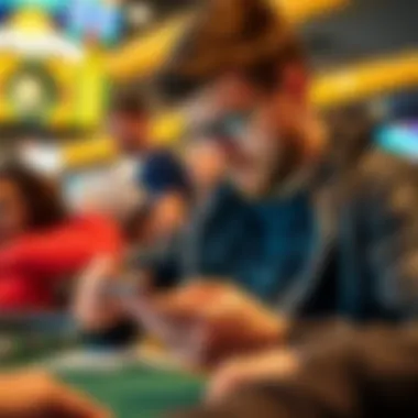 Strategic Betting Decisions Bettor analyzing statistics on a mobile device before placing a wager