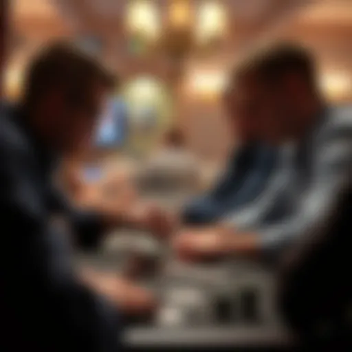 Strategic poker gameplay with intense focus