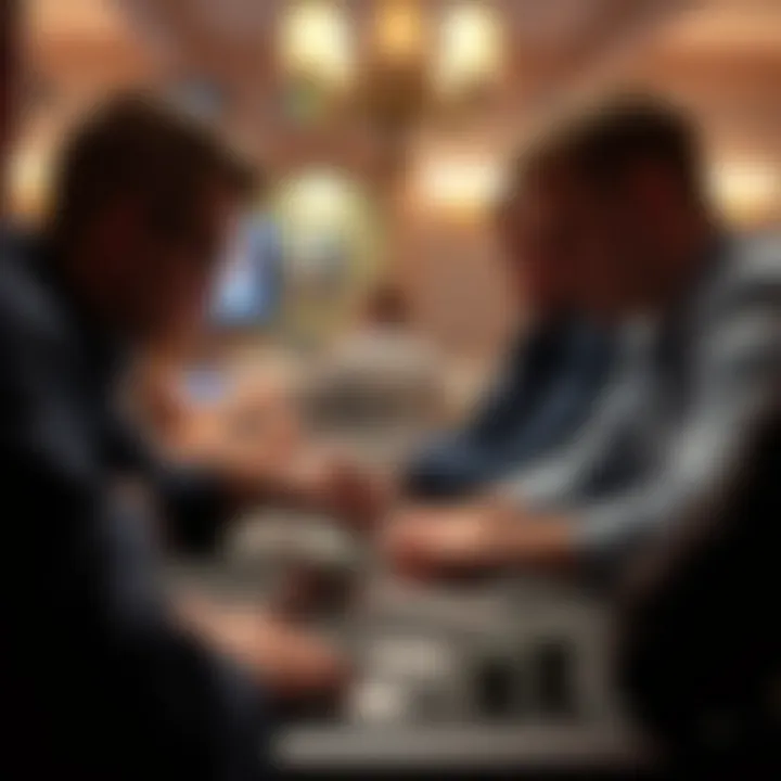 Strategic poker gameplay with intense focus