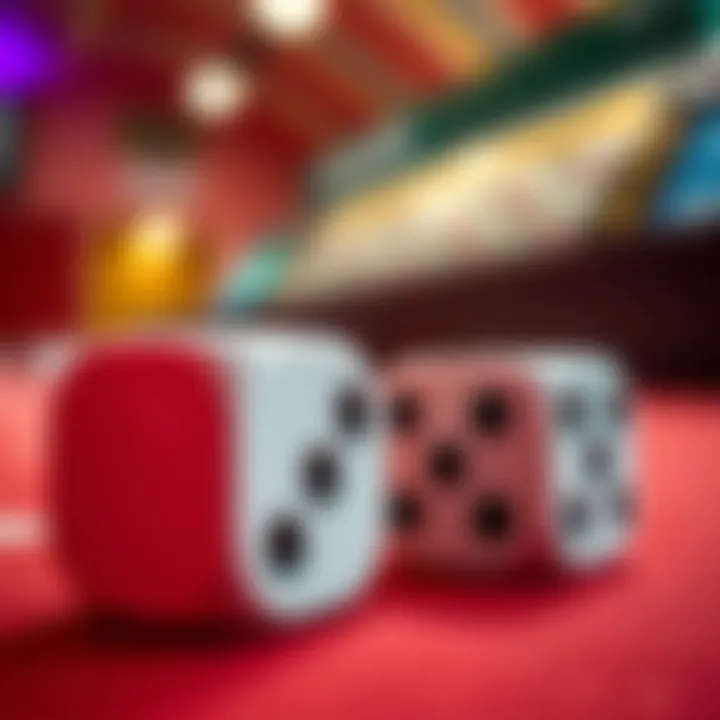 Close-up of dice showing the various face values