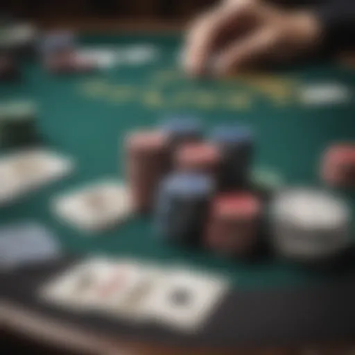 A well-arranged poker table with chips and cards