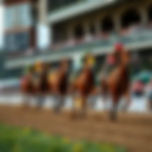 Excitement of Horse Racing at MGM Northfield A thrilling horse racing scene at MGM Northfield Park with horses in full stride