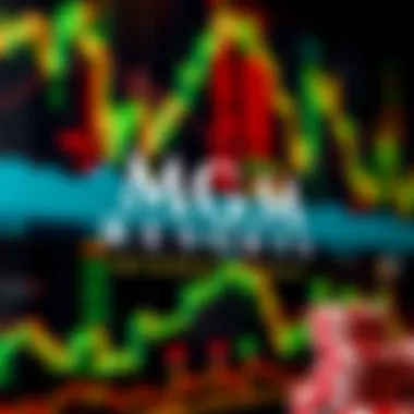 MGM Resorts International logo with stock market background