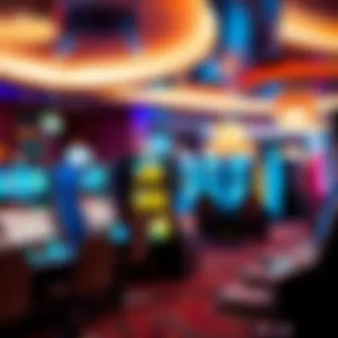 Inside a modern casino with high-tech gaming machines