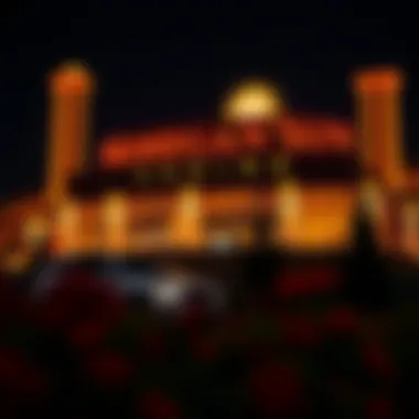 Mohegan Sun Casino exterior with vibrant lights