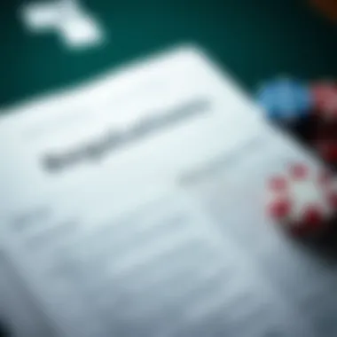 A close-up of casino regulations document