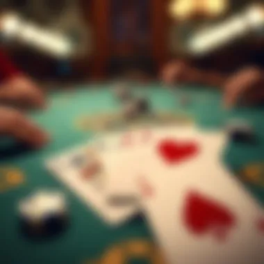 Close-up of the unique partnership configuration in a three-player Spades game.
