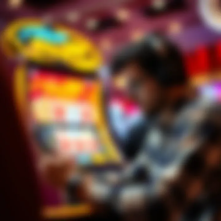 A player engaging with the Hot Stuff Slot Machine App on a mobile device, immersed in gameplay.