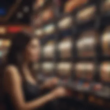 Player enjoying slot machines