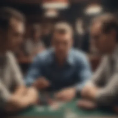 A group of players deep in thought, reflecting the psychological aspects of poker betting.