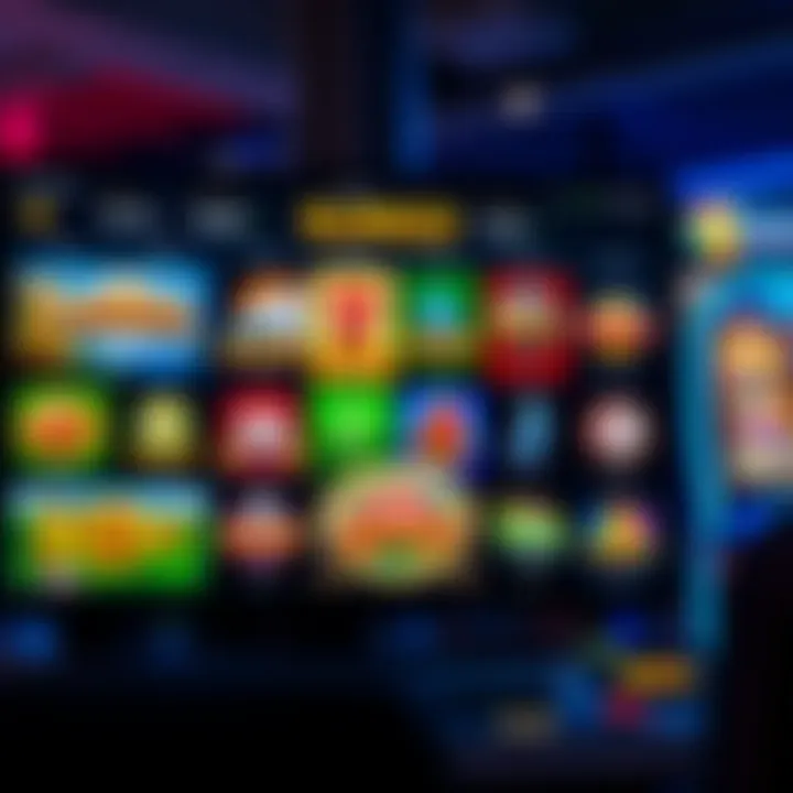 A digital screen displaying various Slingo game types