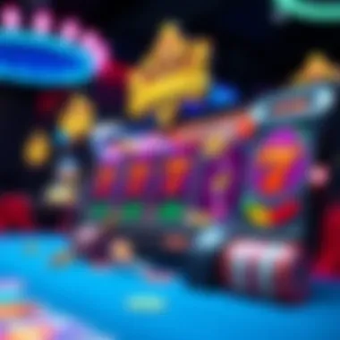 Illustration of gameplay featuring dynamic reels and winning animations