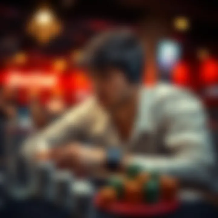 A focused player analyzing betting psychology