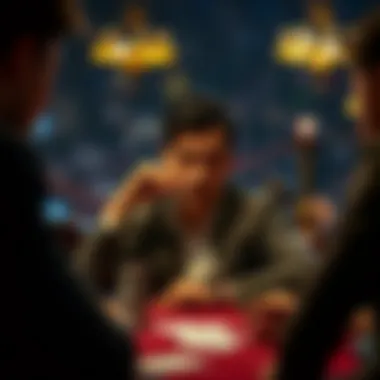 A thoughtful player contemplating their next move in a competitive Spades match.