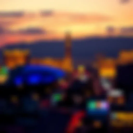 Stunning skyline of Las Vegas at dusk with vibrant lights
