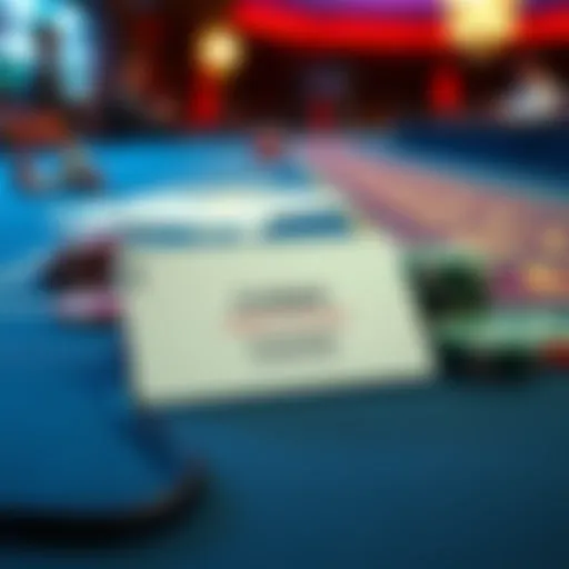 Casino credit card on a casino table