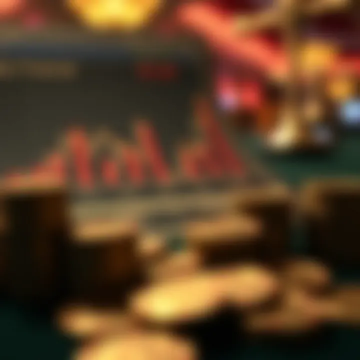 Financial charts and casino tokens