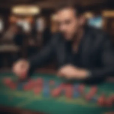 Illustration of a player strategizing at the roulette table