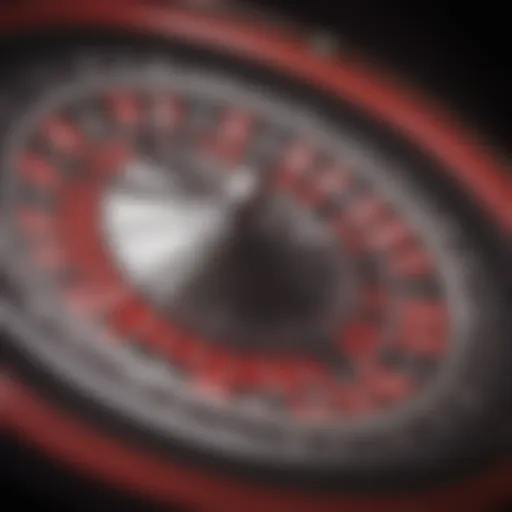 Roulette wheel highlighting red and black sections