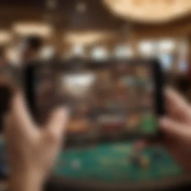 User interacting with the Double U Casino app on a mobile device.