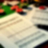 Detailed layout of a betting sheet showcasing various sections