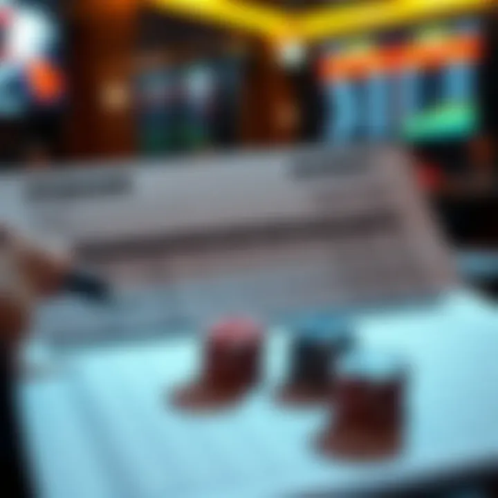 Visual representation of tracking performance through a betting sheet