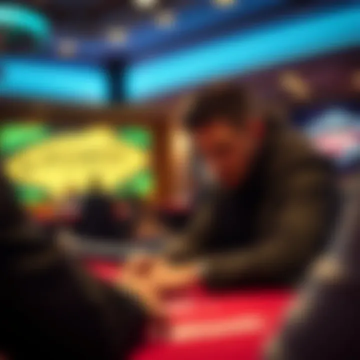 A player strategizing in front of the V Power Fish Table, illustrating focused gameplay