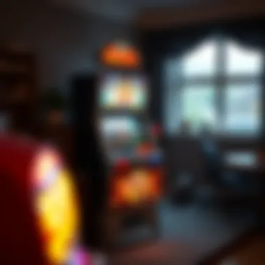 Home Slot Machine Showcase A well-maintained slot machine in a home setting