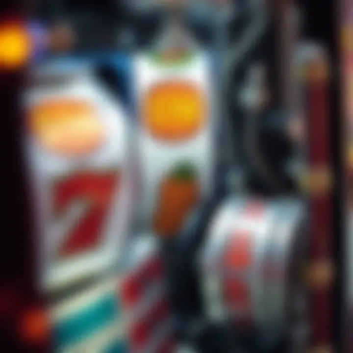 A close-up view of slot machine mechanics
