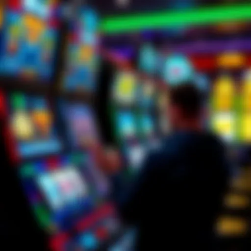 A detailed view of WMS slot machine software interface showcasing vibrant graphics and user interaction.